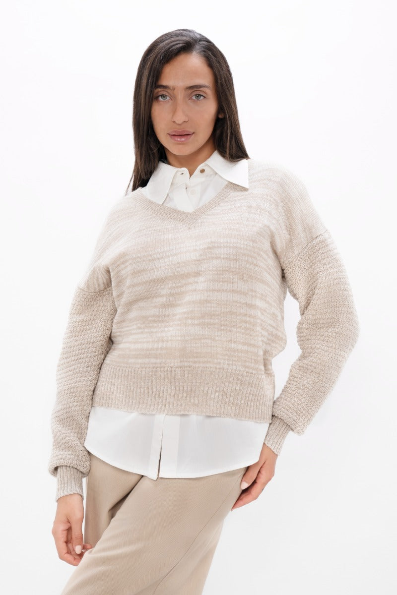 Beiger Sweater Nagano MMJ aus 100% Wolle von 1 People