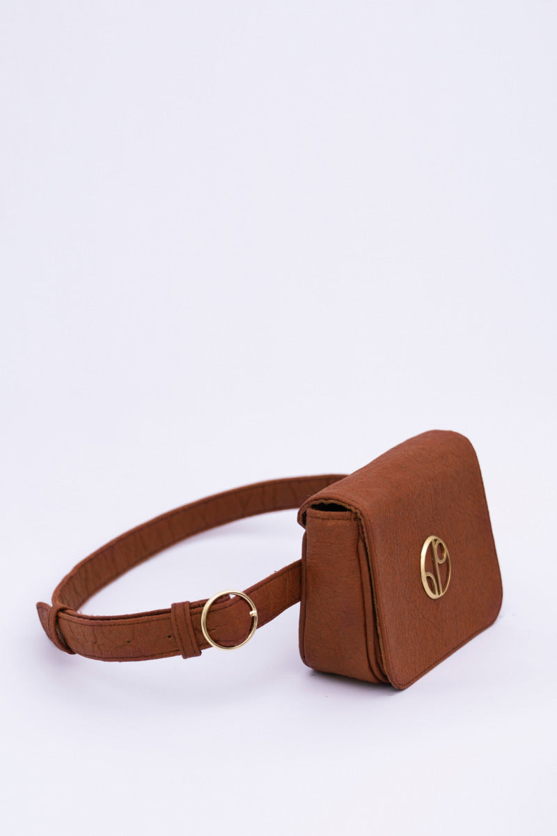 Sac ceinture marron New York JFK en Piñatex® de 1 People