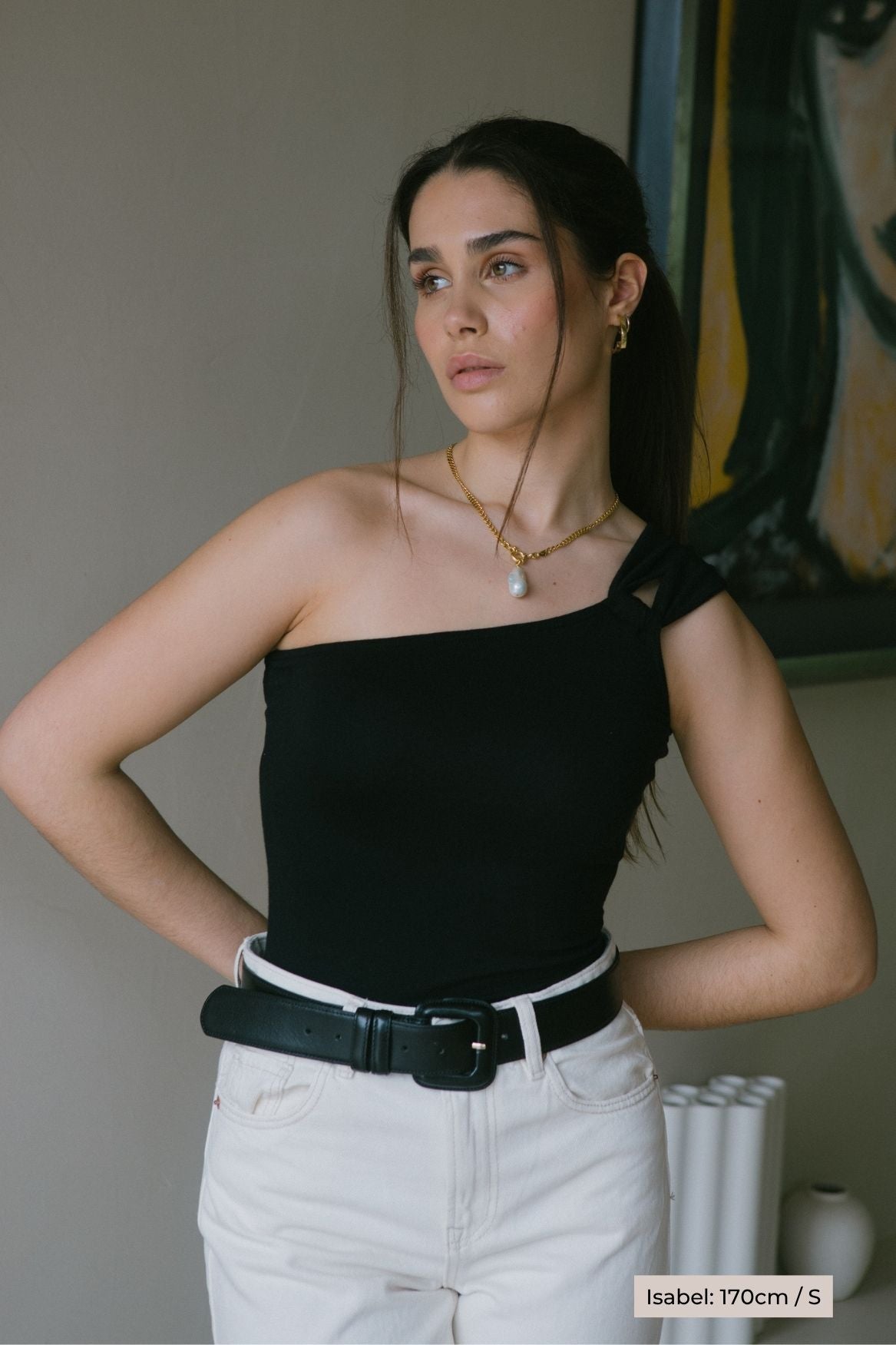 One - Shoulder Cutout Top Micro Modal - Black - Narah Soleigh | Luxe Line