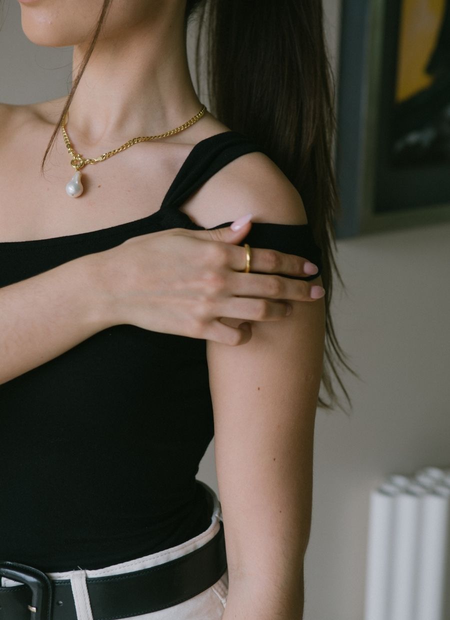 One - Shoulder Cutout Top Micro Modal - Black - Narah Soleigh | Luxe Line