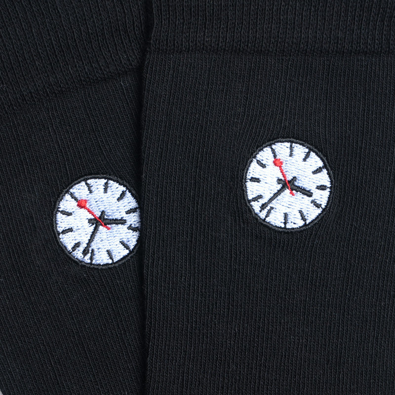 Schwarze Socken ON TIME aus Bio-Baumwolle von Paar Socks