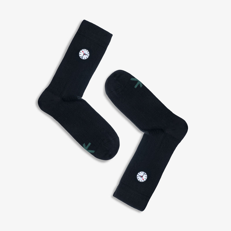 Schwarze Socken ON TIME aus Bio-Baumwolle von Paar Socks