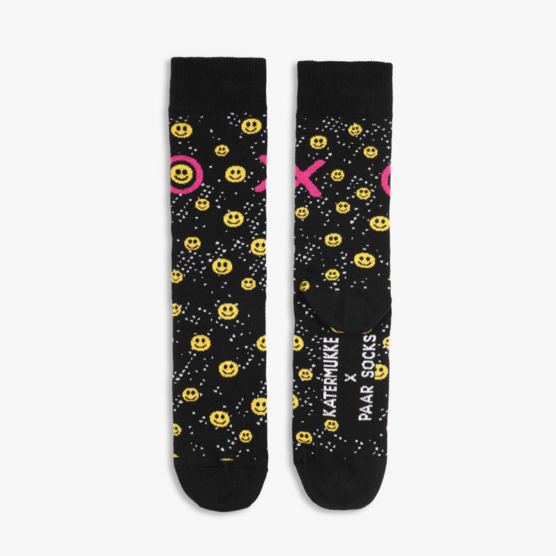 Schwarze Socken OX Happy Beat aus Bio-Baumwolle von Paar Socks