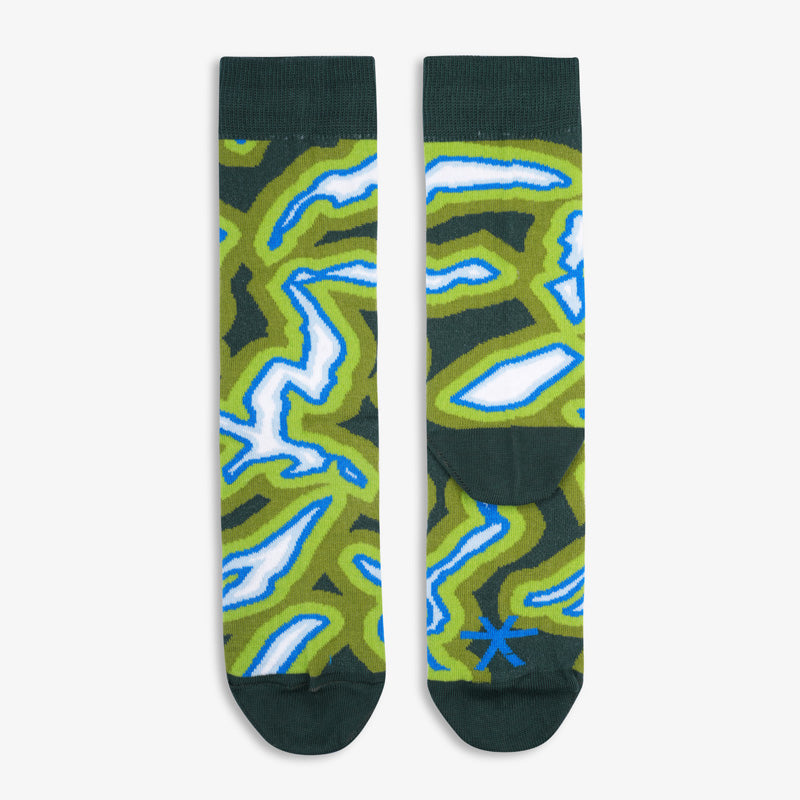 Chaussettes vertes SWISS LAKES en coton biologique de Paar Socks