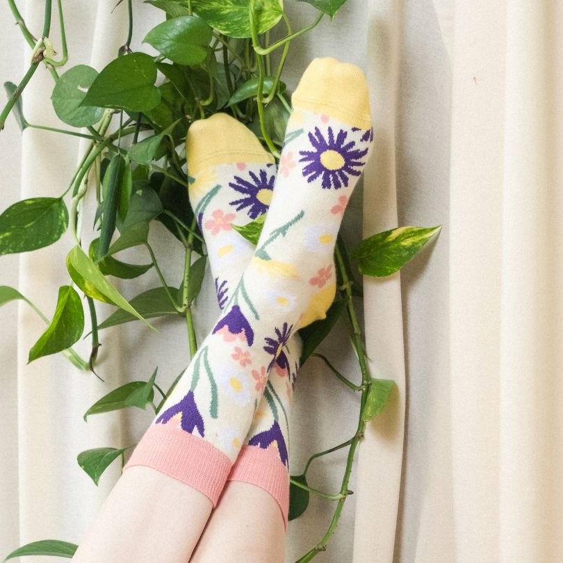 Bunte Socken BLUMENWIESE aus Bio-Baumwolle von Paar Socks