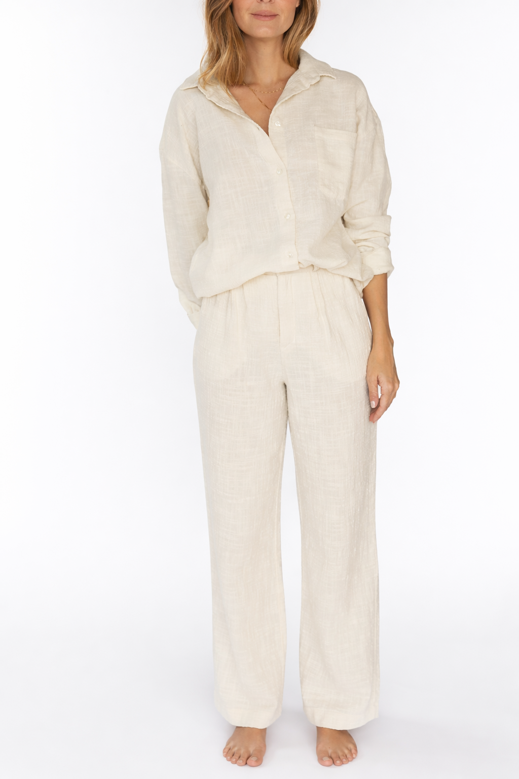 Ecru Bluse the Ralph aus 100% Bio-Baumwolle von Pura Clothing