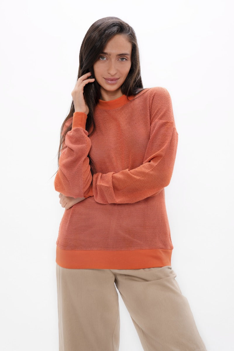 Orange sweater Philly PHL made of Tencel by 1 People