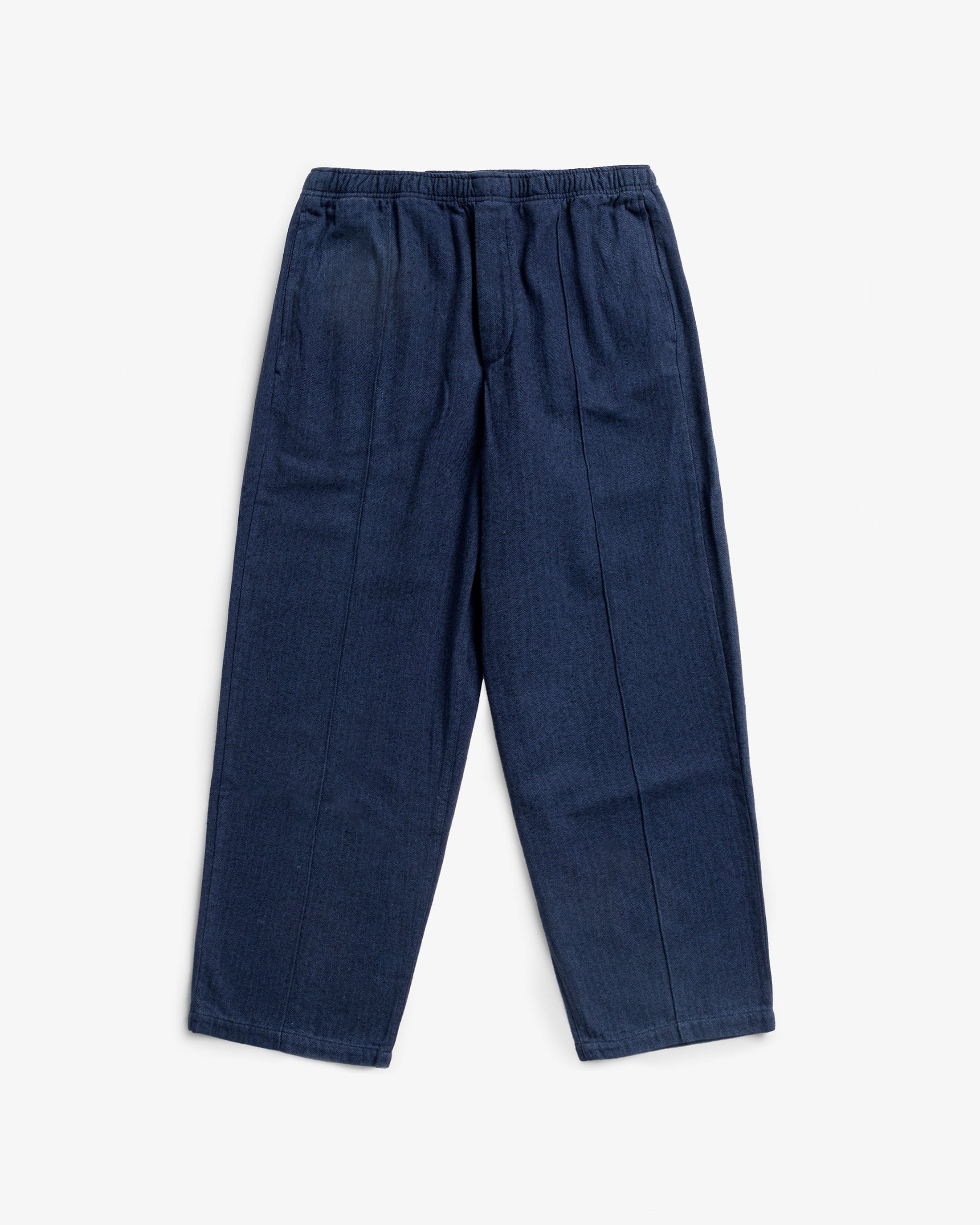 Blaue Bundfaltenhose Weit aus Bio-Baumwolle von Rotholz