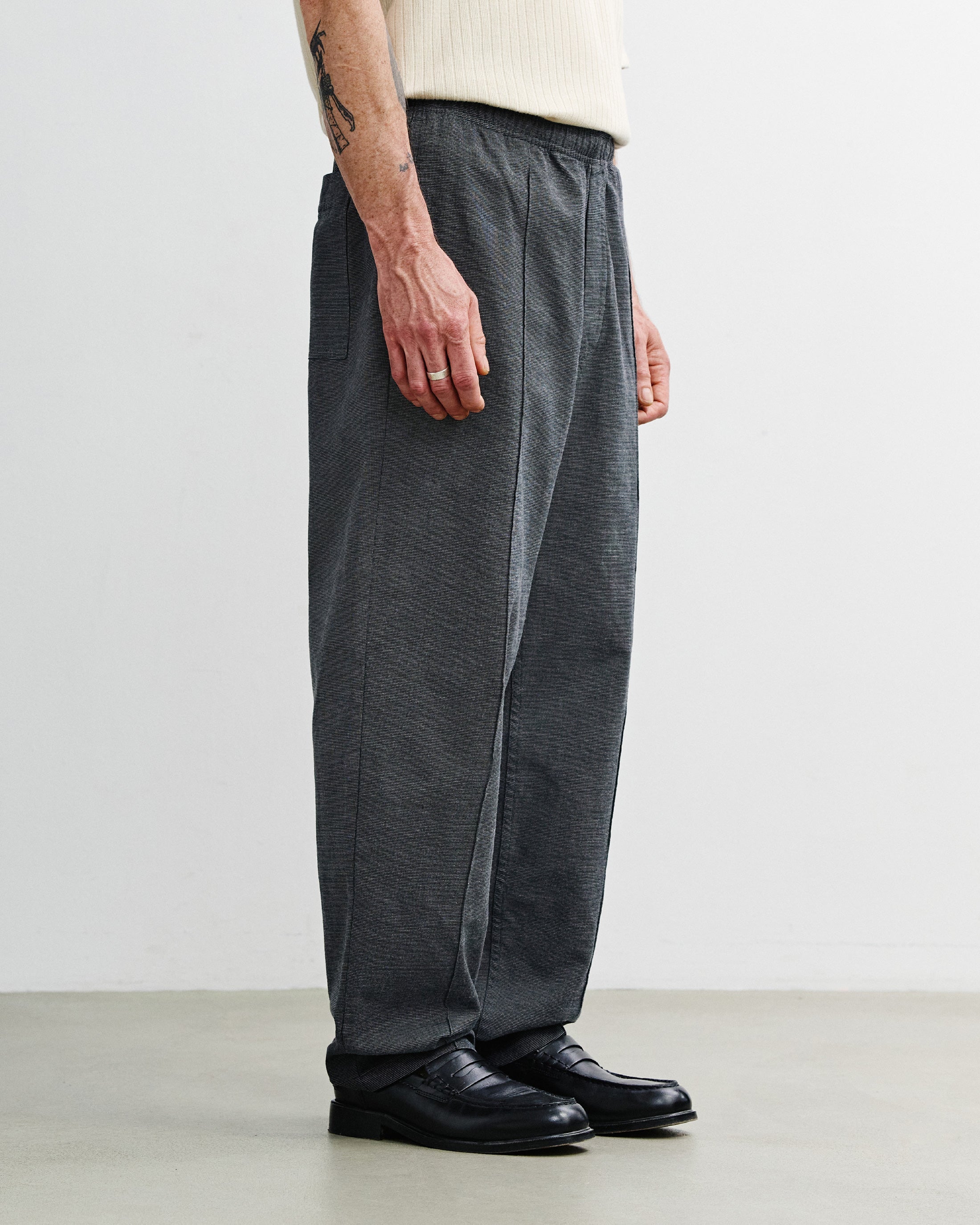 Grau Melange Bundfaltenhose Weit aus Bio-Baumwolle von Rotholz