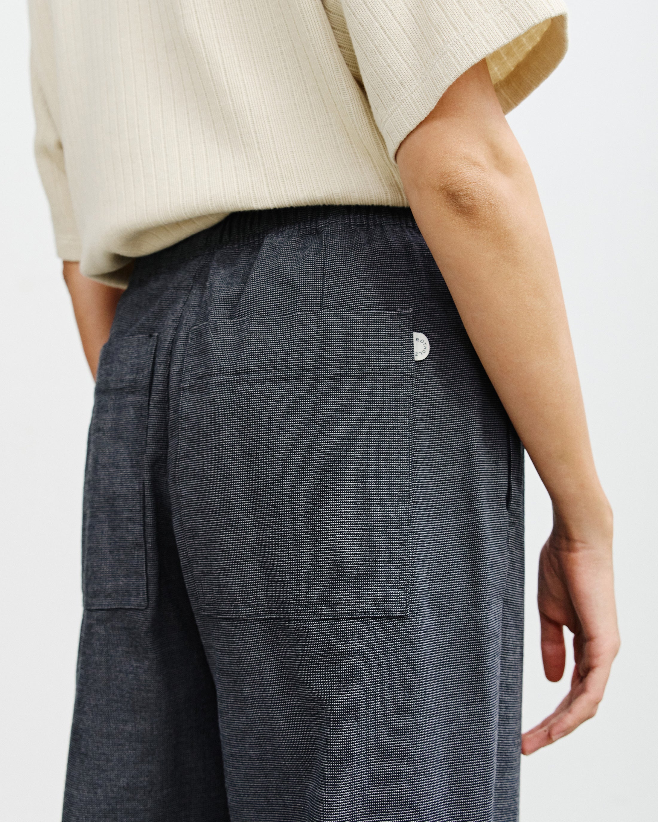 Grau Melange Bundfaltenhose Weit aus Bio-Baumwolle von Rotholz
