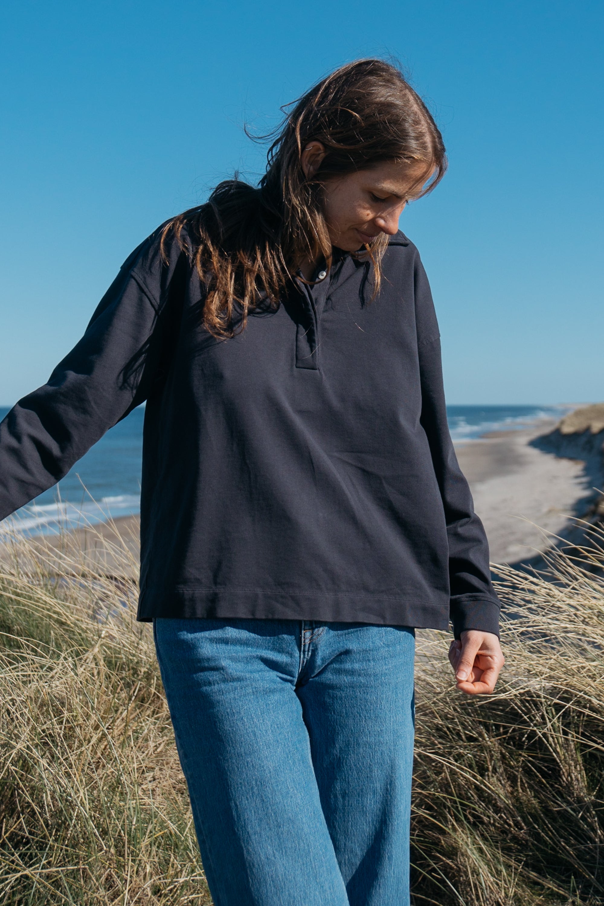 Longsleeve Juna dark blue made of organic cotton from Salzwasser