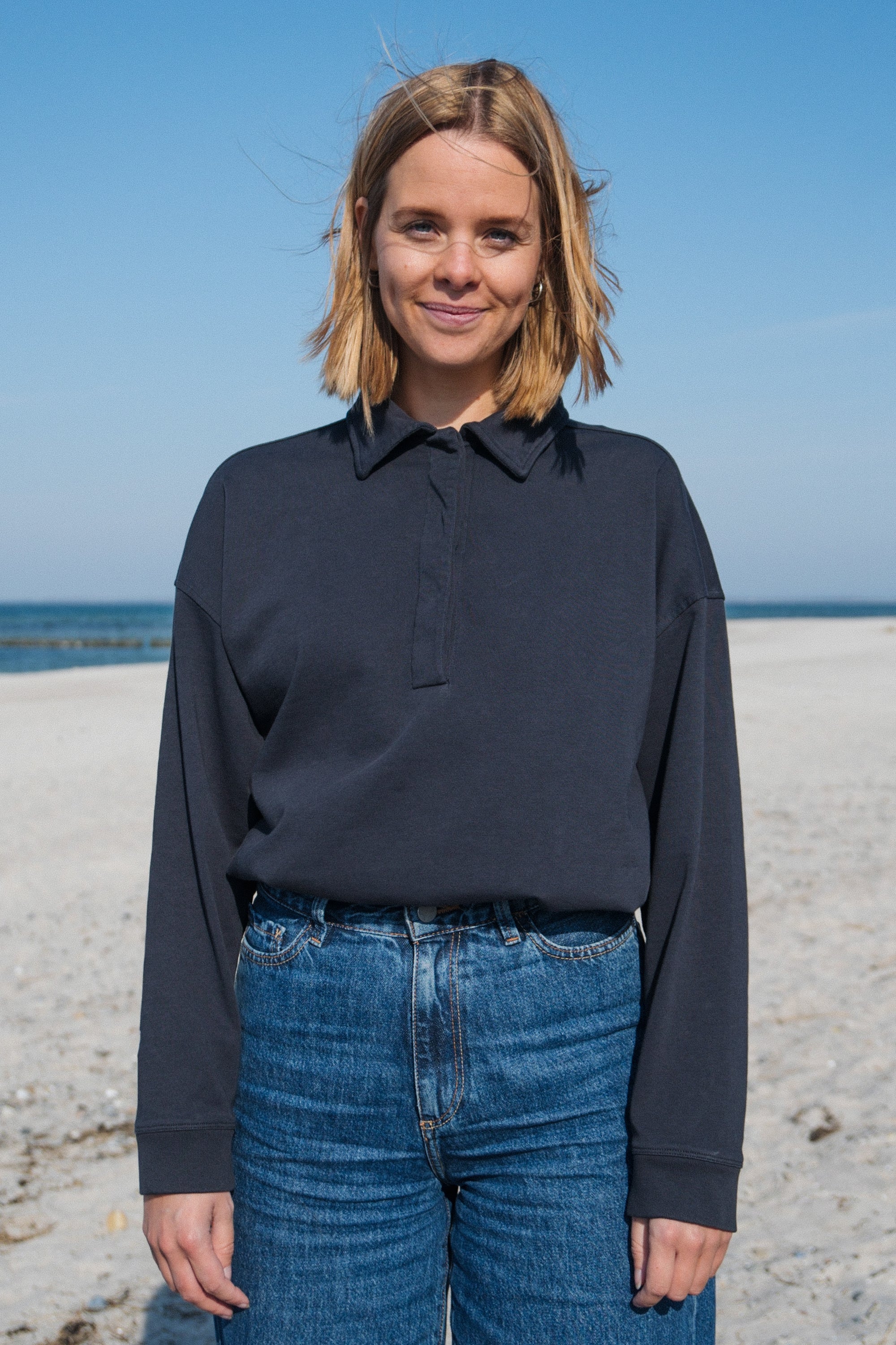 Longsleeve Juna dark blue made of organic cotton from Salzwasser