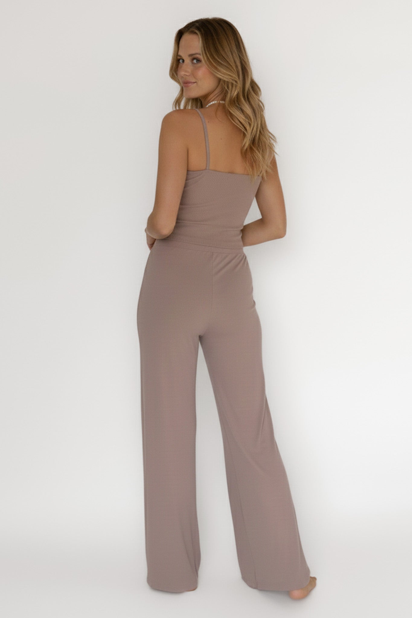 Brown modal spaghetti strap top by Pura Clothing 