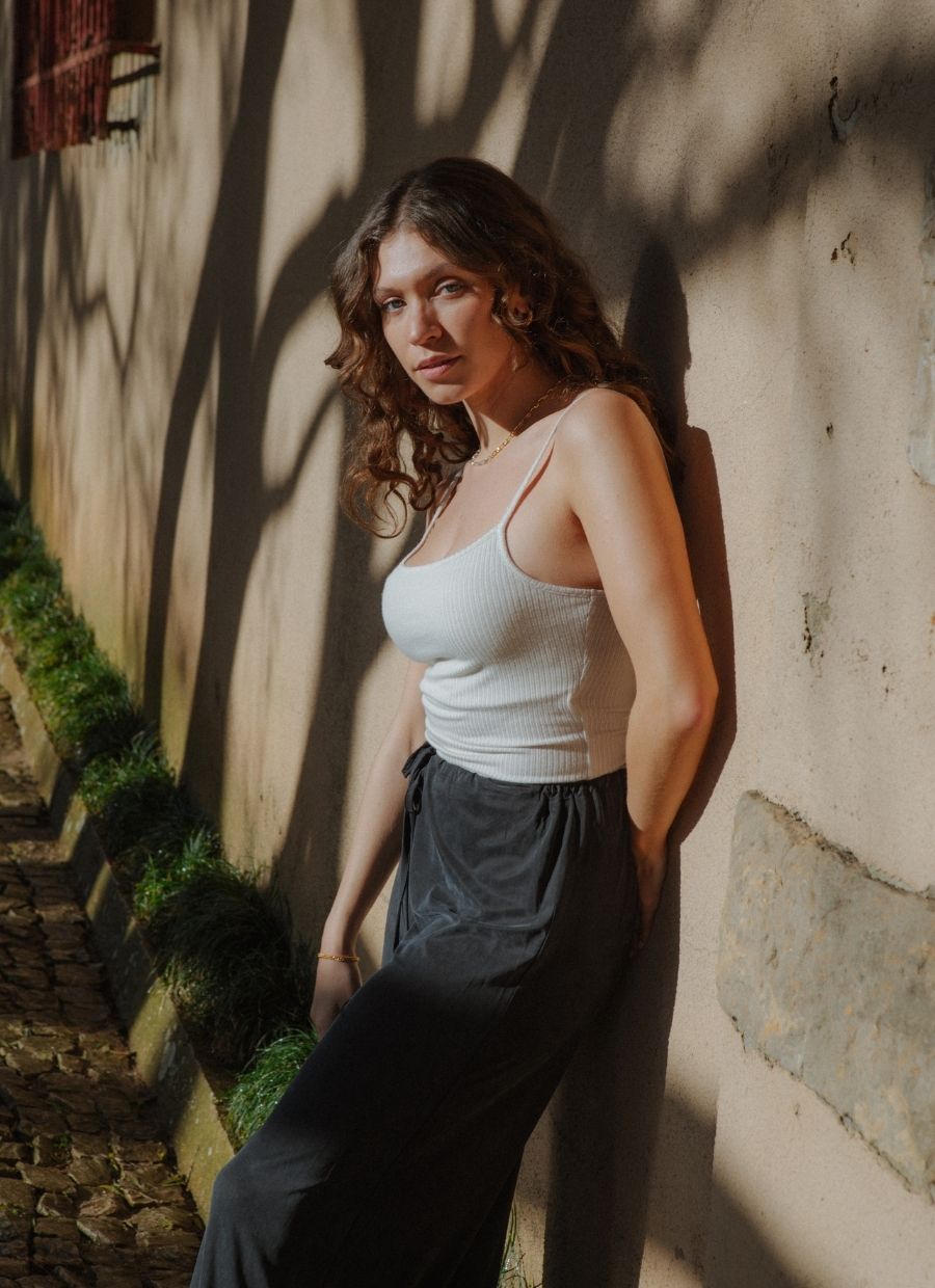 Ribbed Cami Top Modal - Greige - Narah Soleigh | Luxe Line