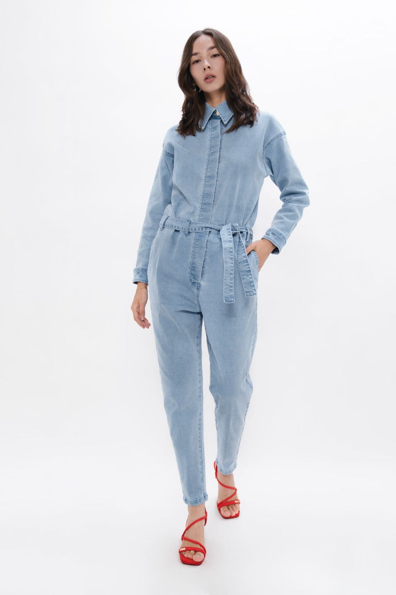 Blue denim overall San Francisco SFO made of organic cotton by 1 People