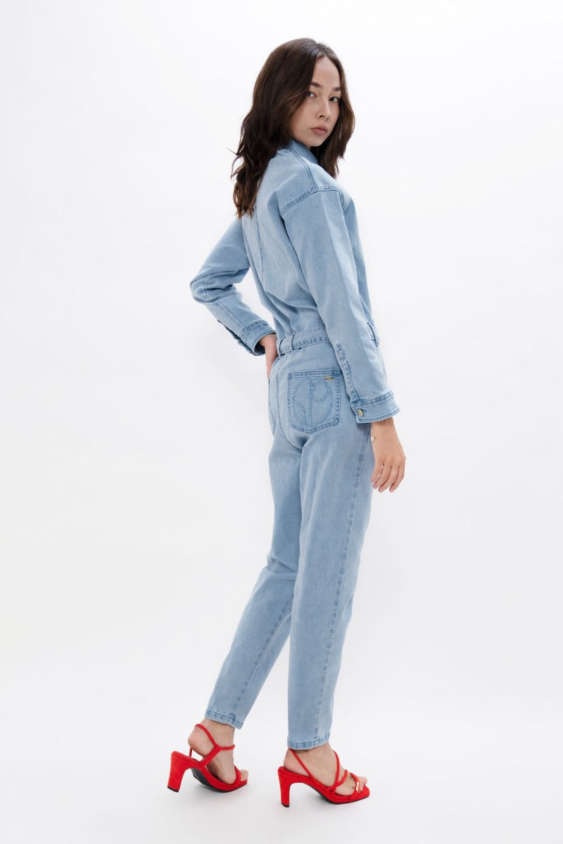 Blue denim overall San Francisco SFO made of organic cotton by 1 People