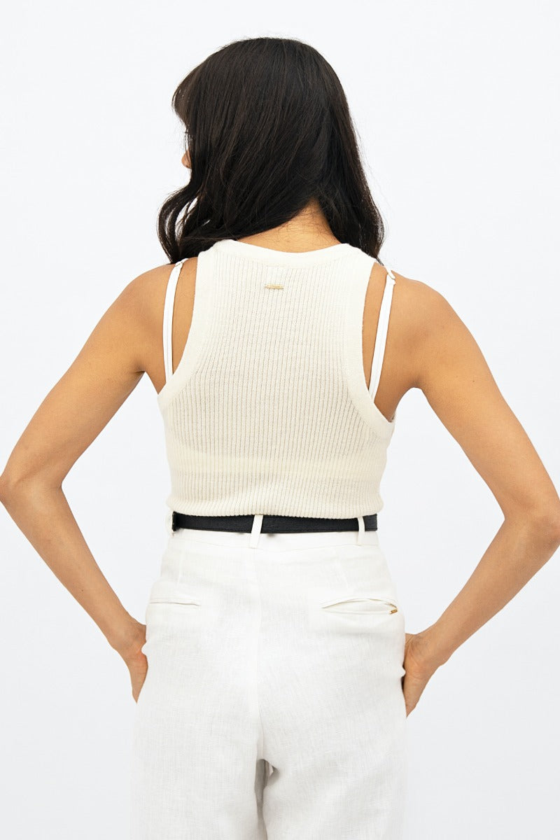 White knitted top Sao Paulo GRU made of 100% wool by 1 People