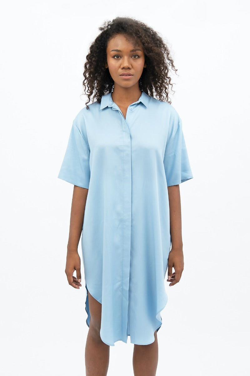 Robe midi bleu clair Seville SVQ en 100% Tencel de 1 Personnes