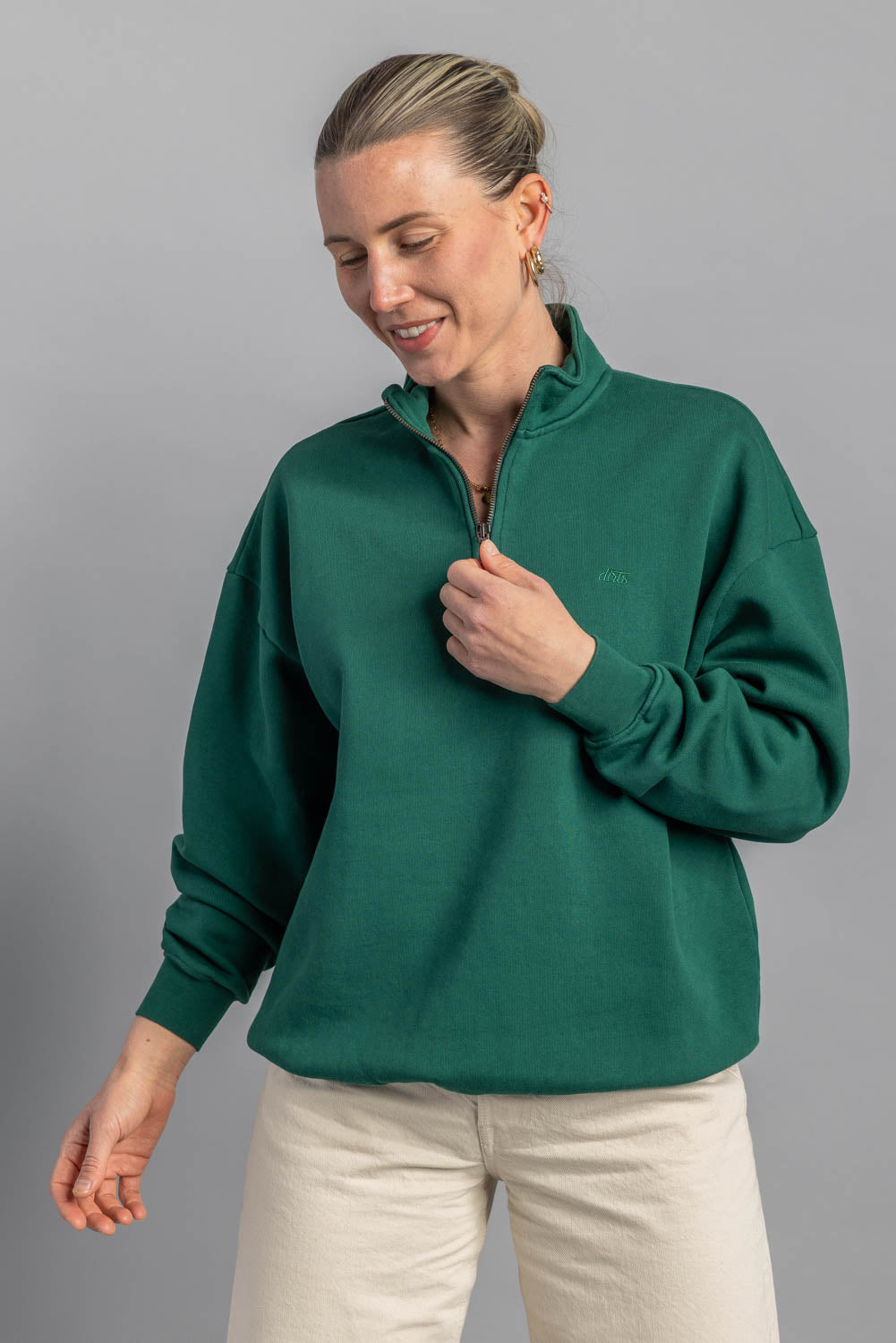 Quarter Zip Sweater Oversized aus Bio Baumwolle von Dirts