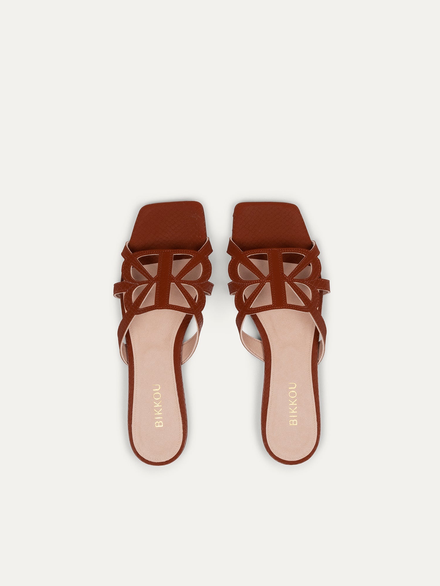 Brown mules 7 pm Sunset at the beach made of recycled polyester by Bikkou