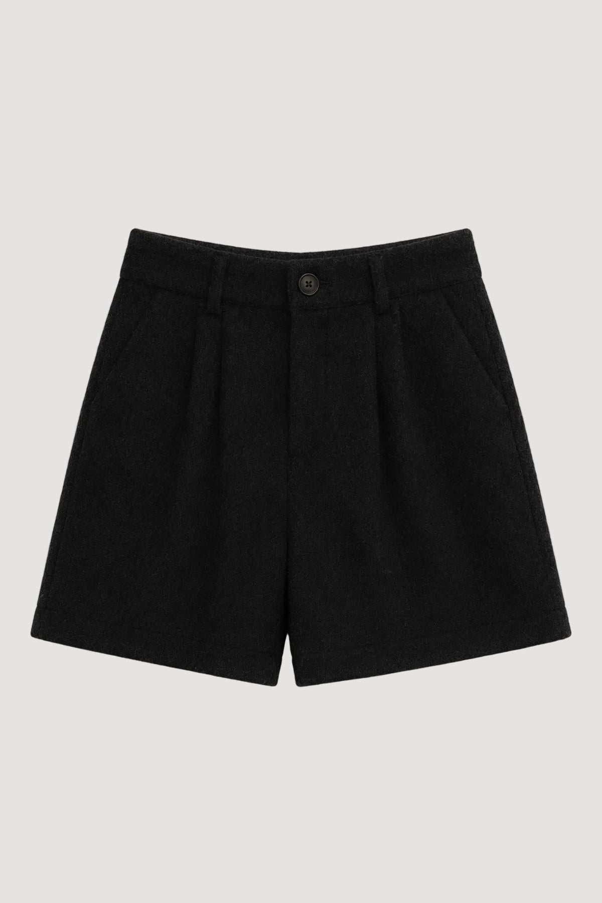 Dunkelgraue Shorts Signature aus 100% Merinowolle von Pura Clothing