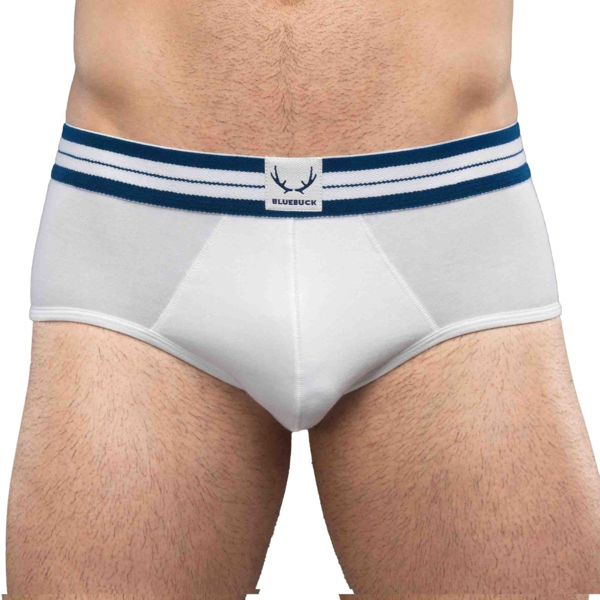 Slip blanc homme en coton bio - coutures blanches - BLUEBUCK