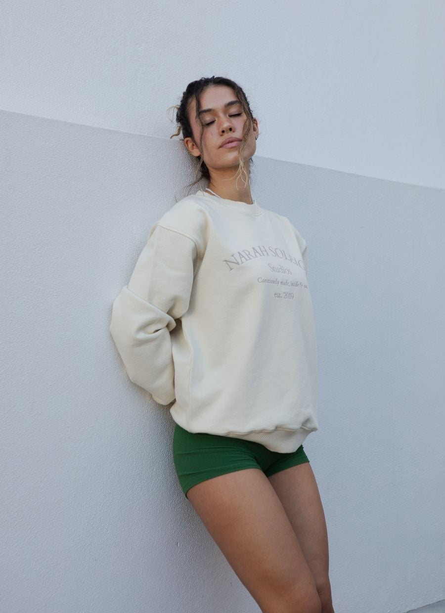 Studio Sweatshirt - Off - White - Narah Soleigh | Luxe Line