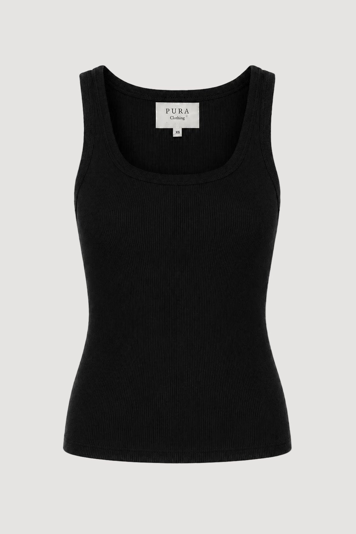 Schwarzes Top aus 100% Bio-Baumwolle von Pura Clothing