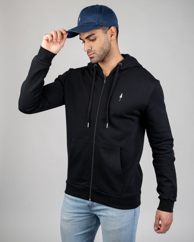 TreeHoodie Zip - Black - HOODIE - NIKIN