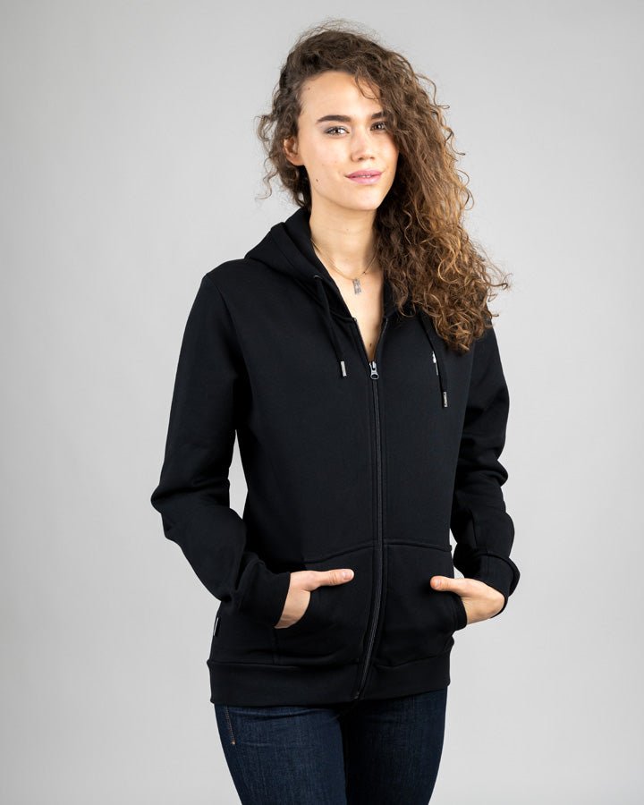 TreeHoodie Zip Women - Black - HOODIE - NIKIN