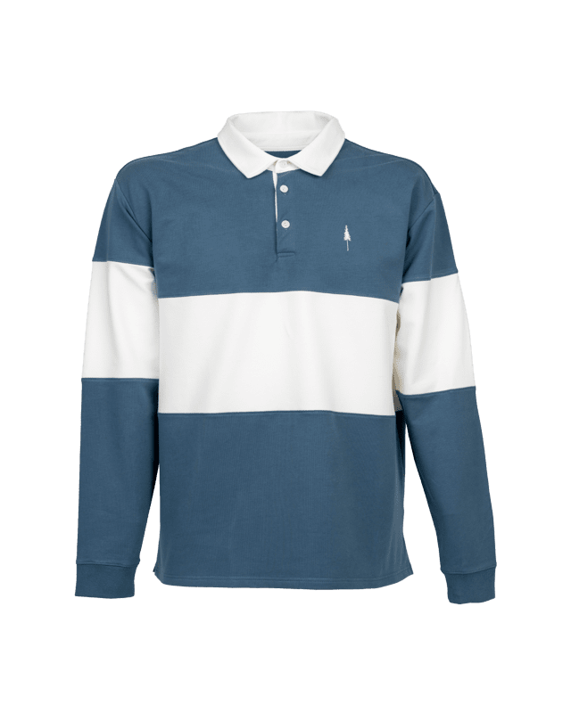 TreeShirt Rugby - Marine Teal-White - LONGSLEEVE - NIKIN