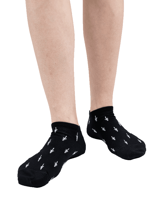 TreeSocks Short Allover - Black - SOCKS - NIKIN