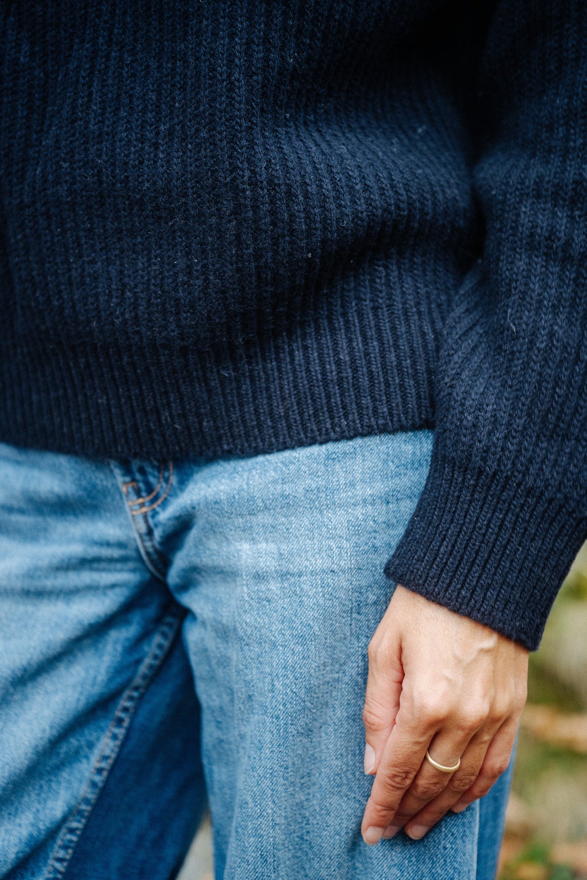 Damen Troyer in Dunkelblau Navy aus Merinowolle 