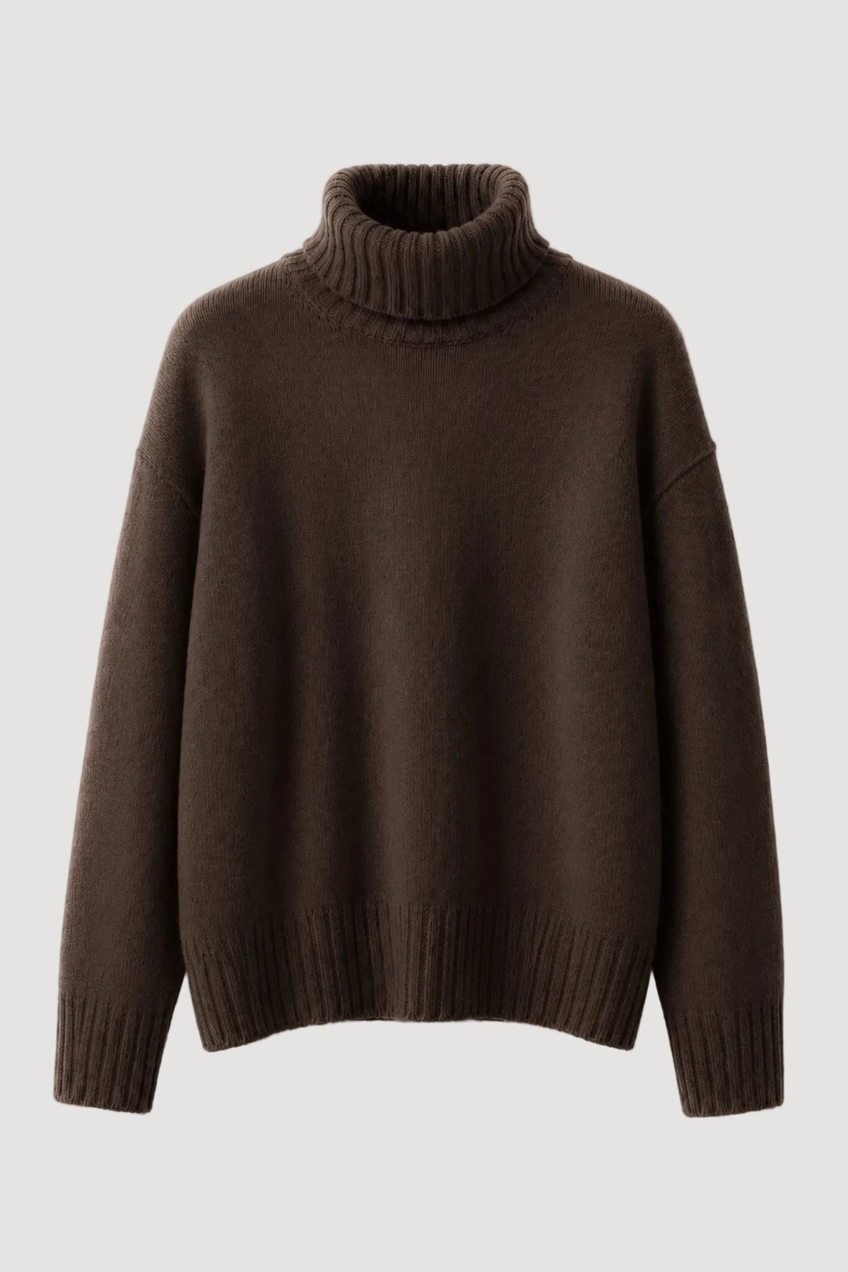 Brauner Strickpullover Rollkragen aus Kaschmir von Pura Clothing