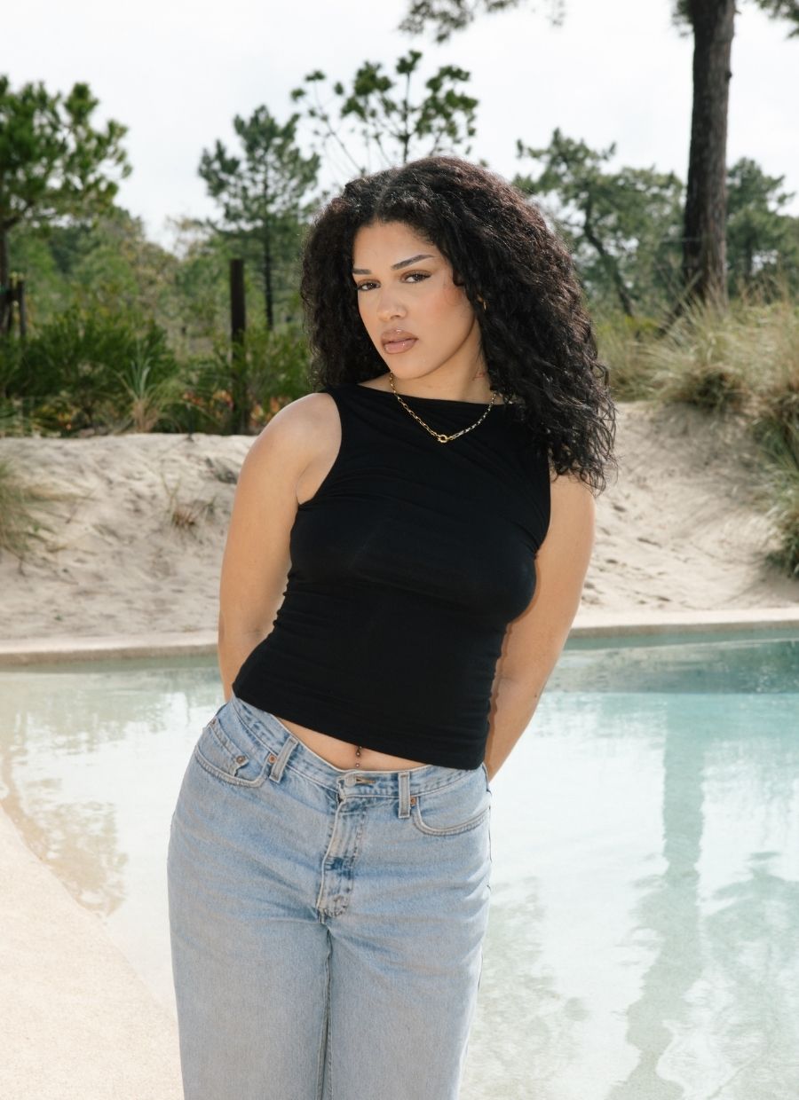 Two - Way Tank Top Micro Modal - Black - Narah Soleigh | Luxe Line