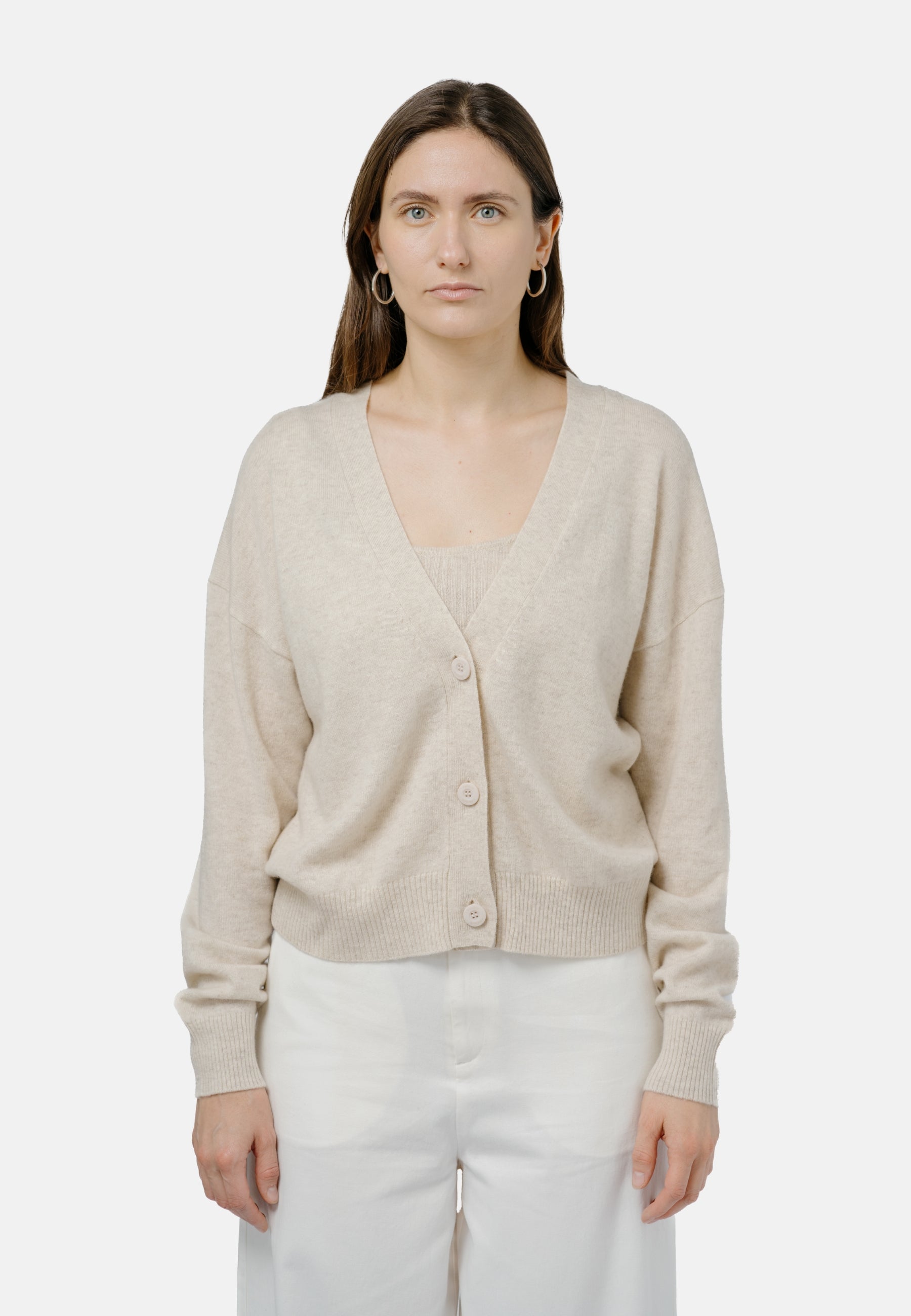 Beige Cardigan Ulaanbaatar made of 100% cashmere by 1 People