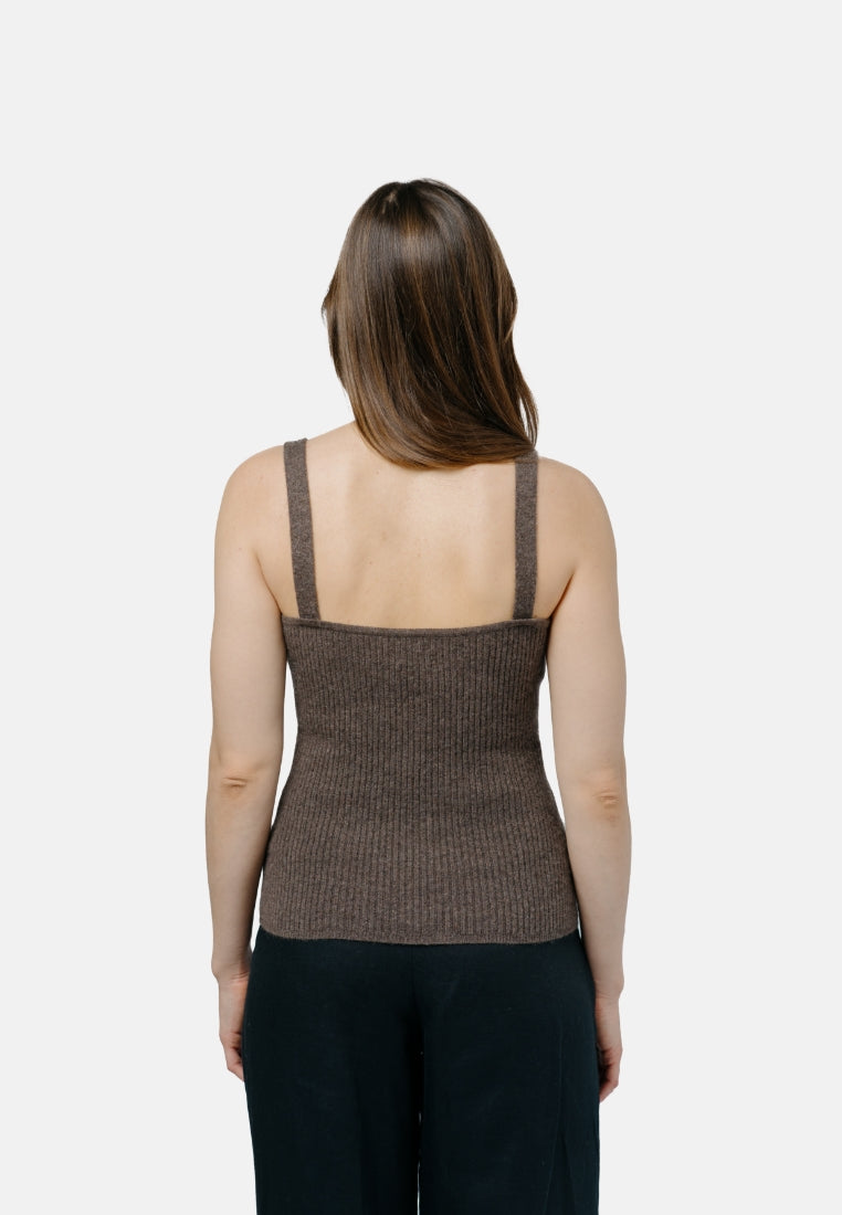 Brown top Ulaanbaatar made of 100% cashmere by 1 People