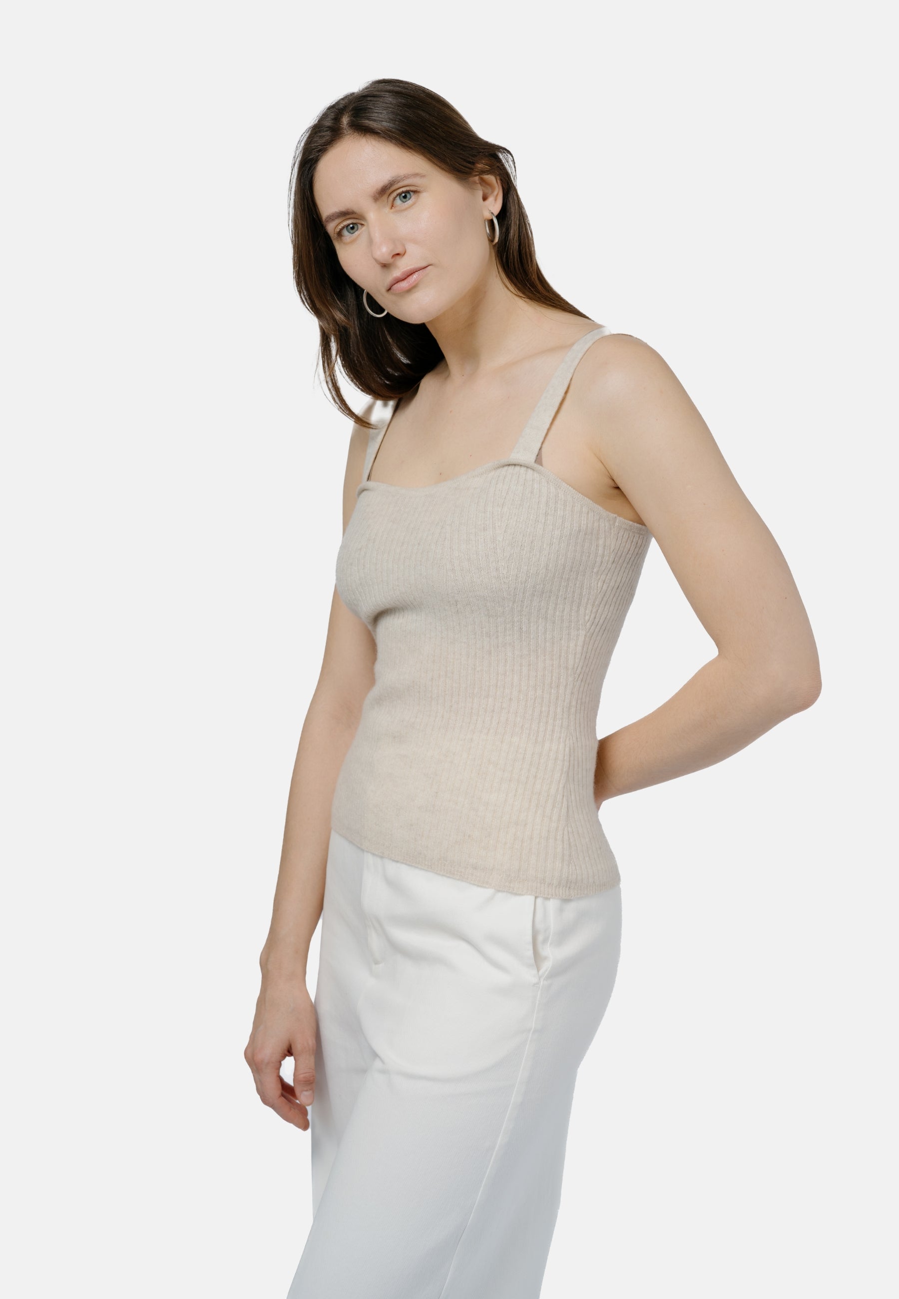 Beige top Ulaanbaatar made of 100% cashmere by 1 People