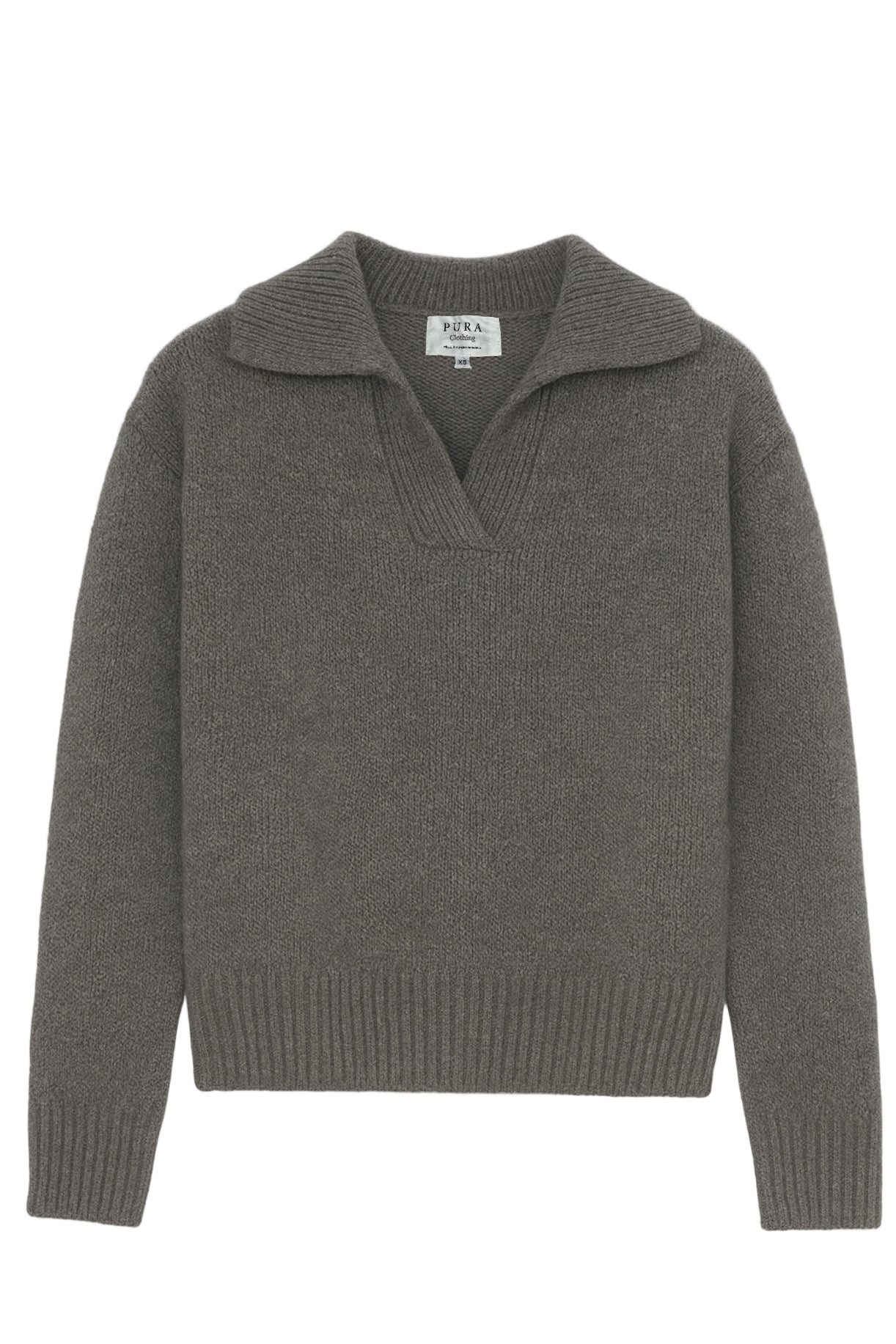V-Neck Sweater Cashmere Grey von Pura Clothing