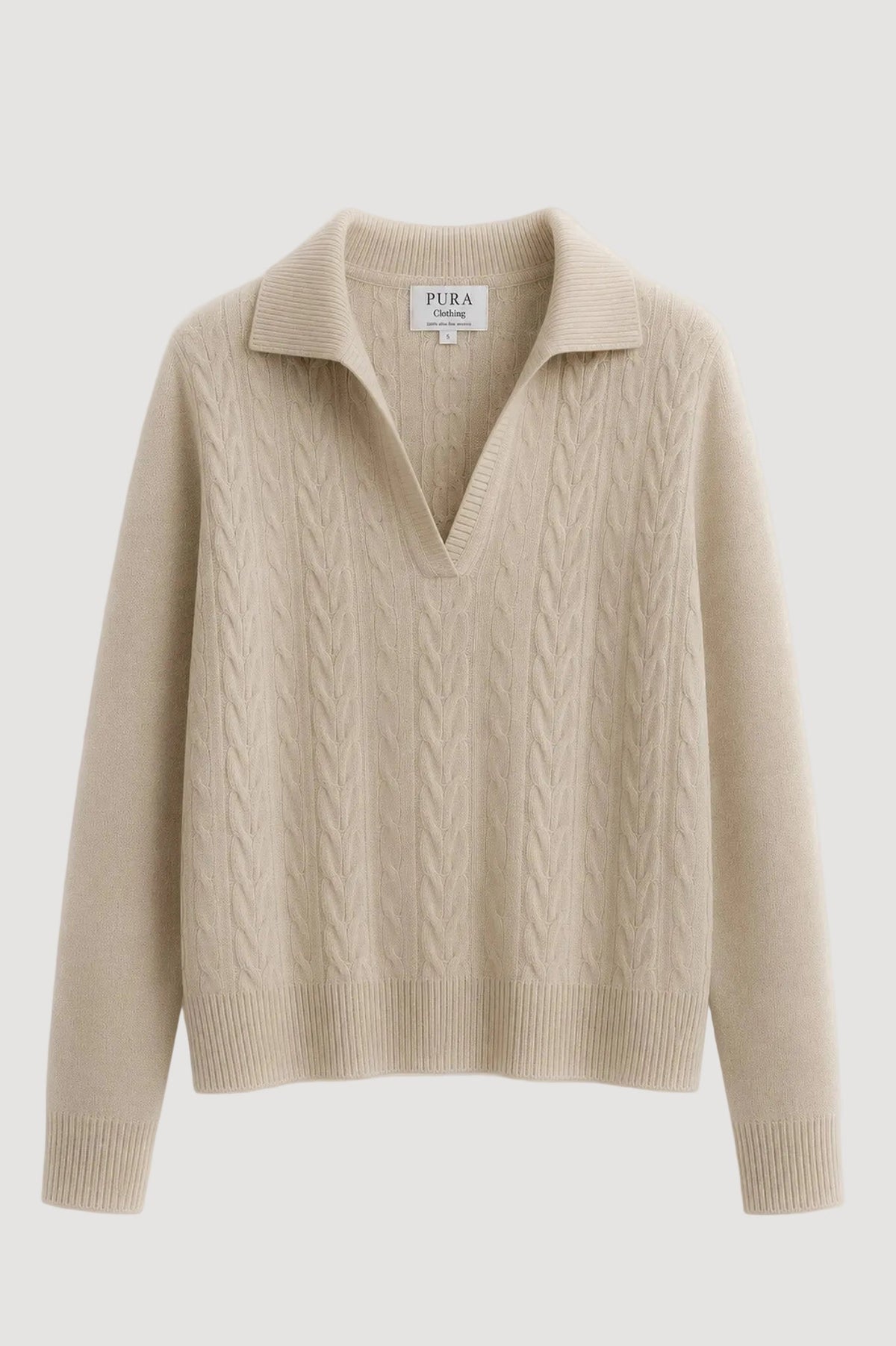 Beiger Strickpullover aus 100% Merinowolle von Pura Clothing