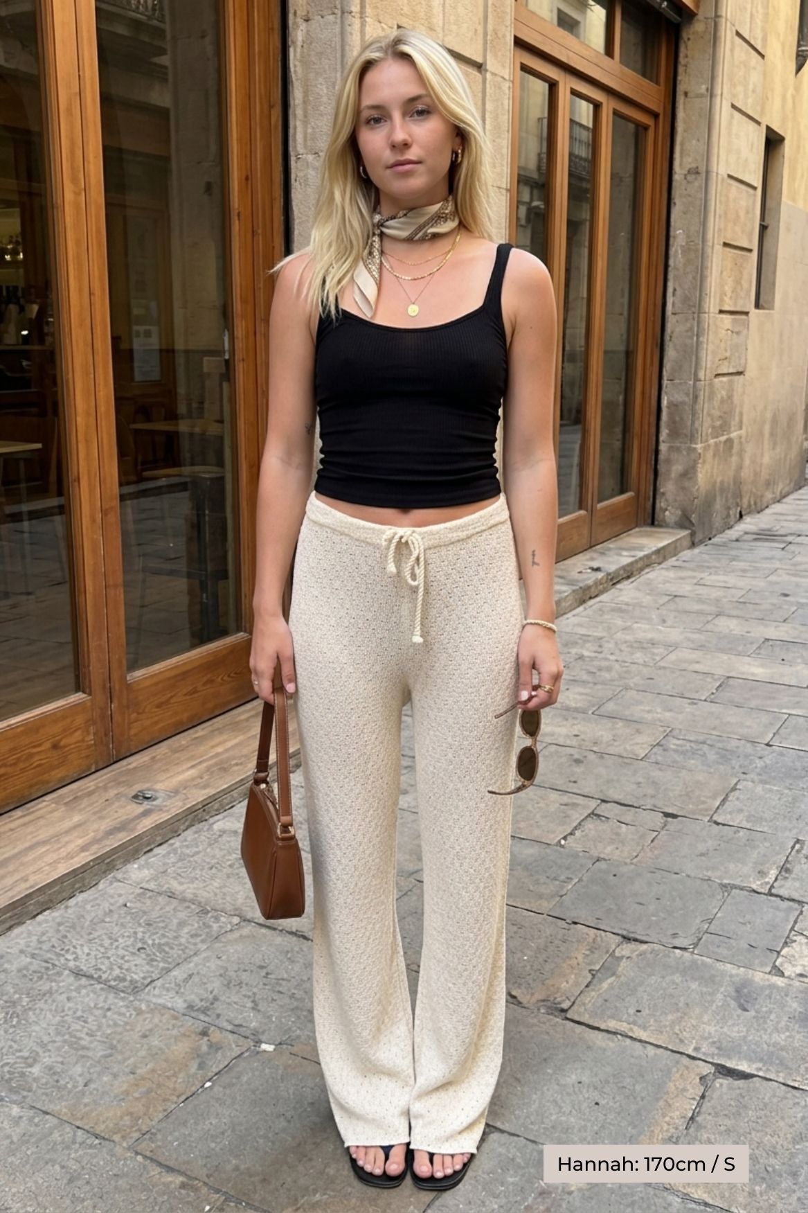 Wide Leg Knit Pant Organic Cotton - Ecru - Narah Soleigh