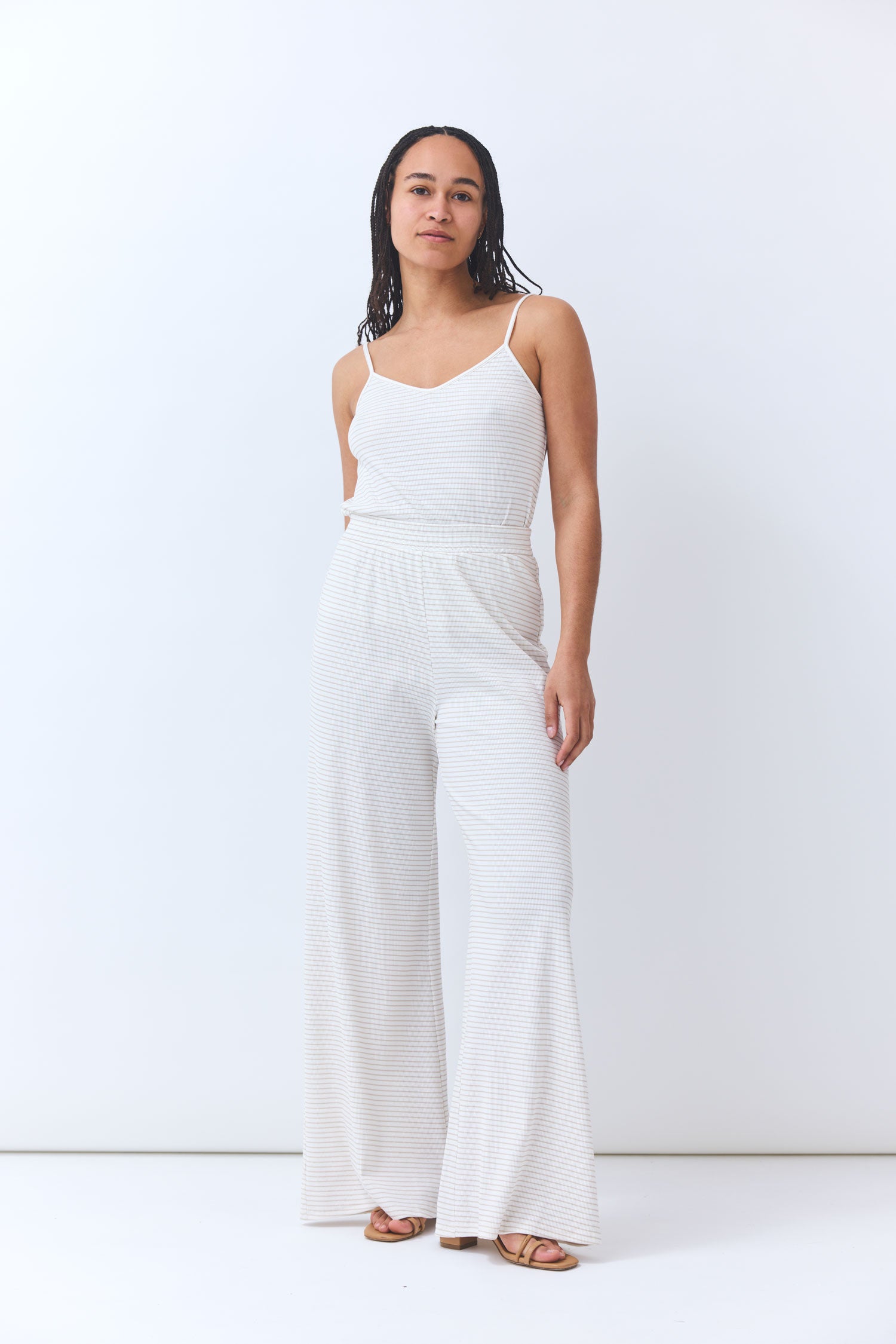 Wide Leg Pants Bessy - striped made from organic cotton by BAIGE THE LABEL