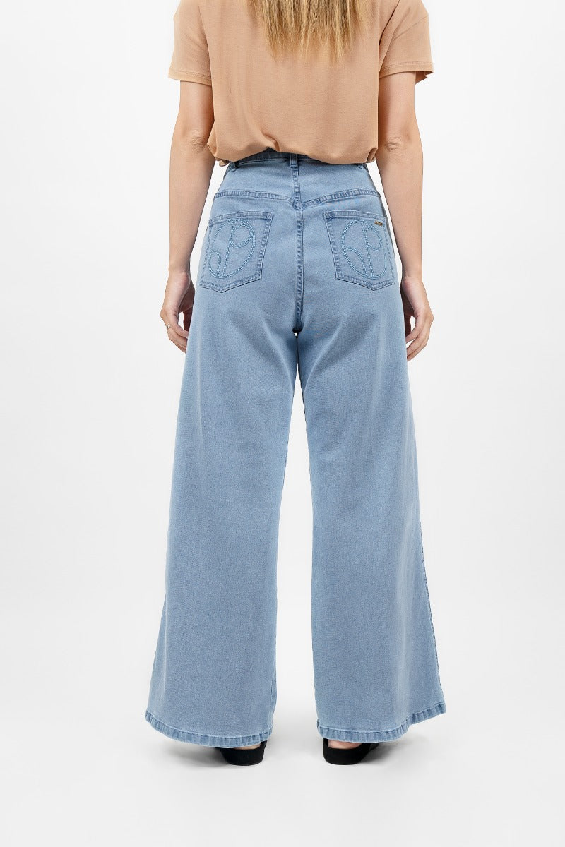 Blaue, weitgeschnittene Jeans Los Angeles LAX aus Baumwolle von 1 People