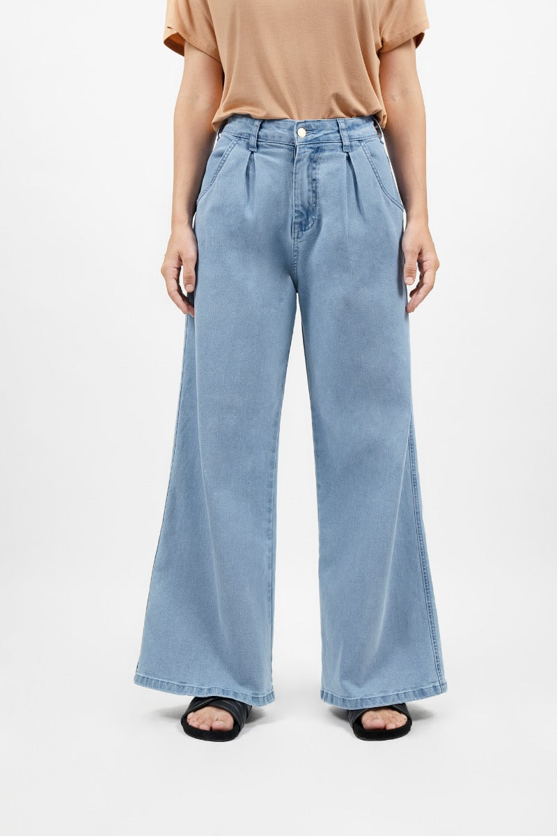 Blue wide-leg Los Angeles LAX cotton jeans by 1 People