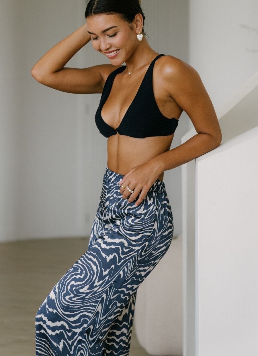 Yasmin Wide Leg Pant - Tie Dye Blue - Narah Soleigh | Luxe Line