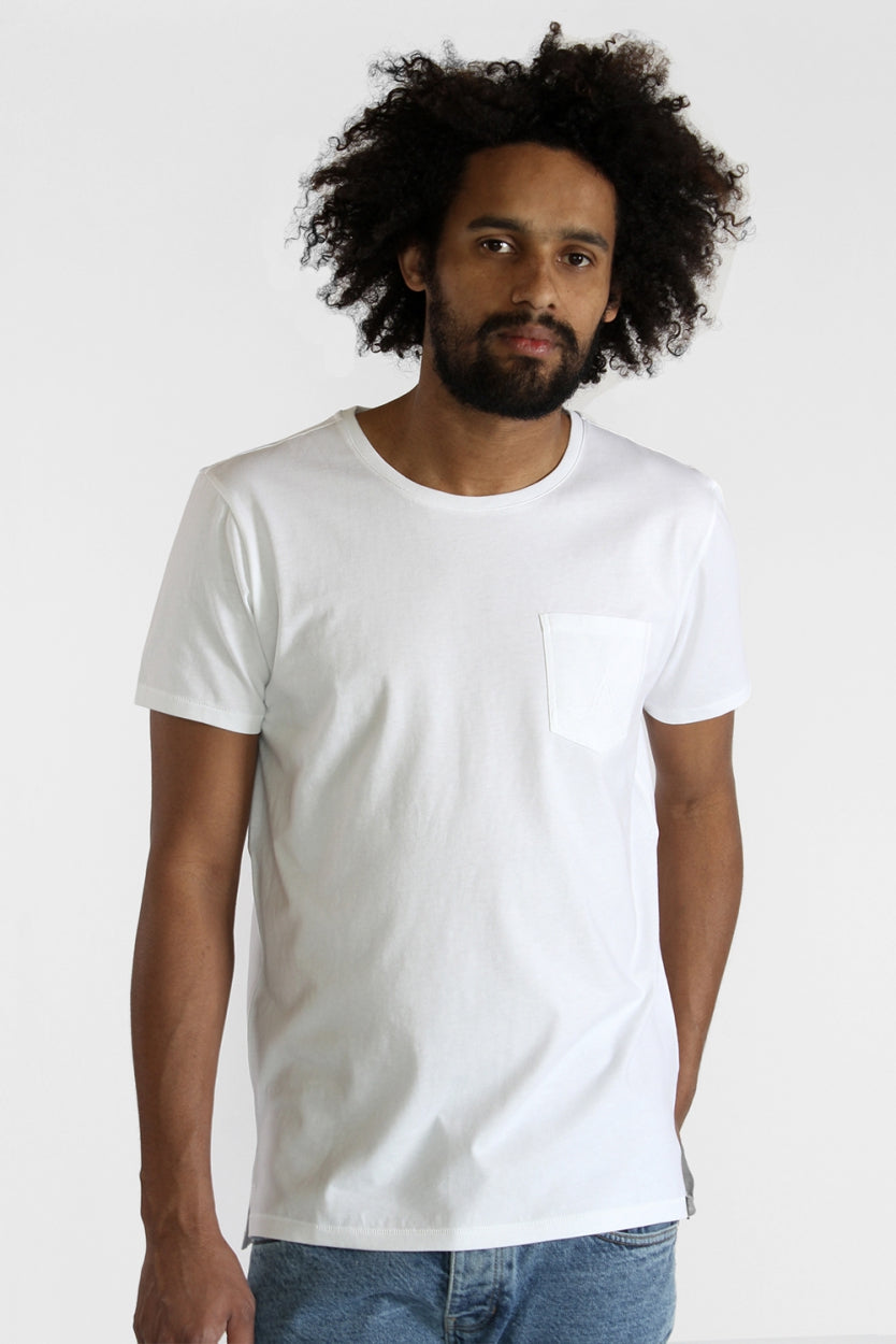 T-shirt Cayden blanc en coton 100% biologique de Kuyichi