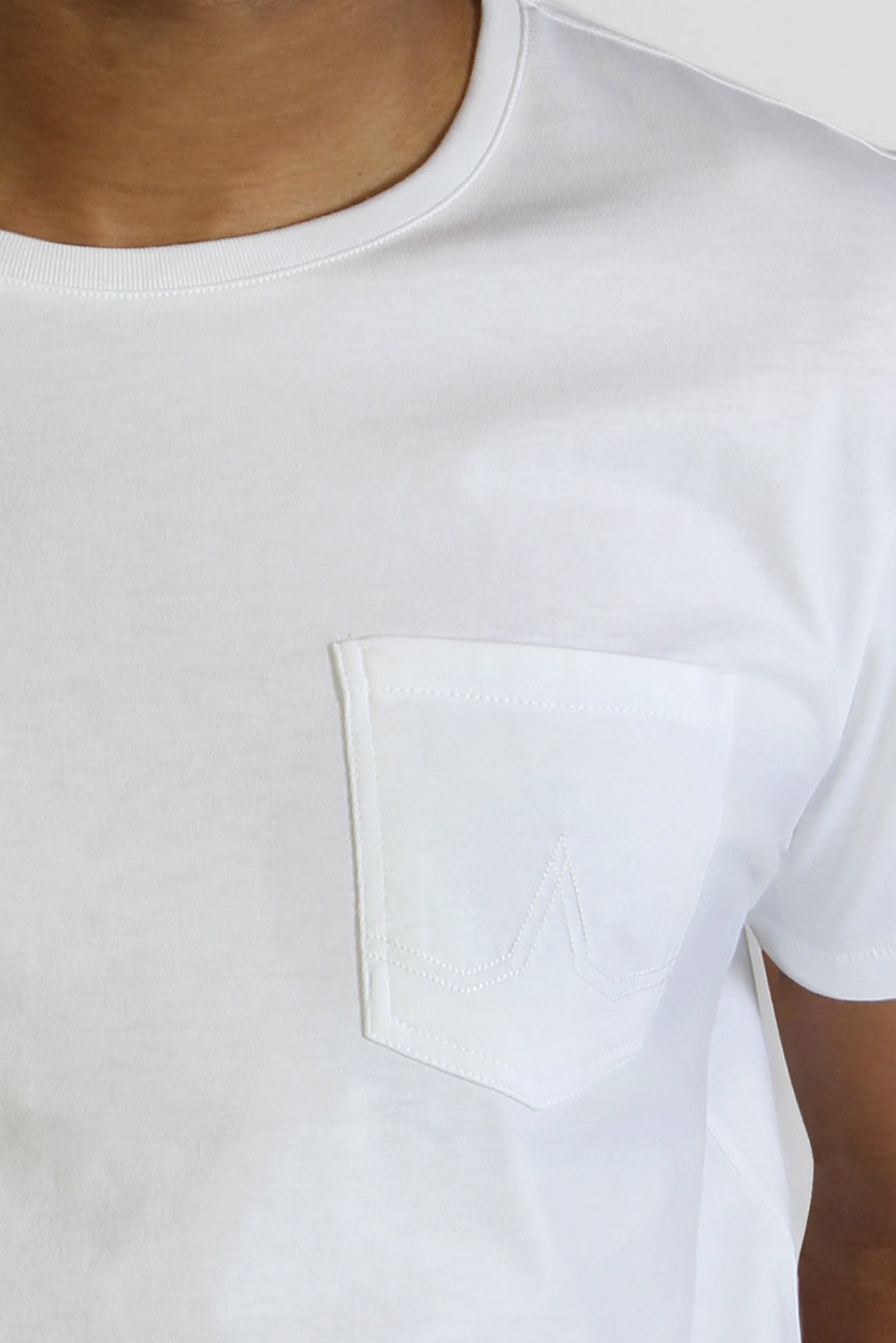 T-shirt Cayden blanc en coton 100% biologique de Kuyichi