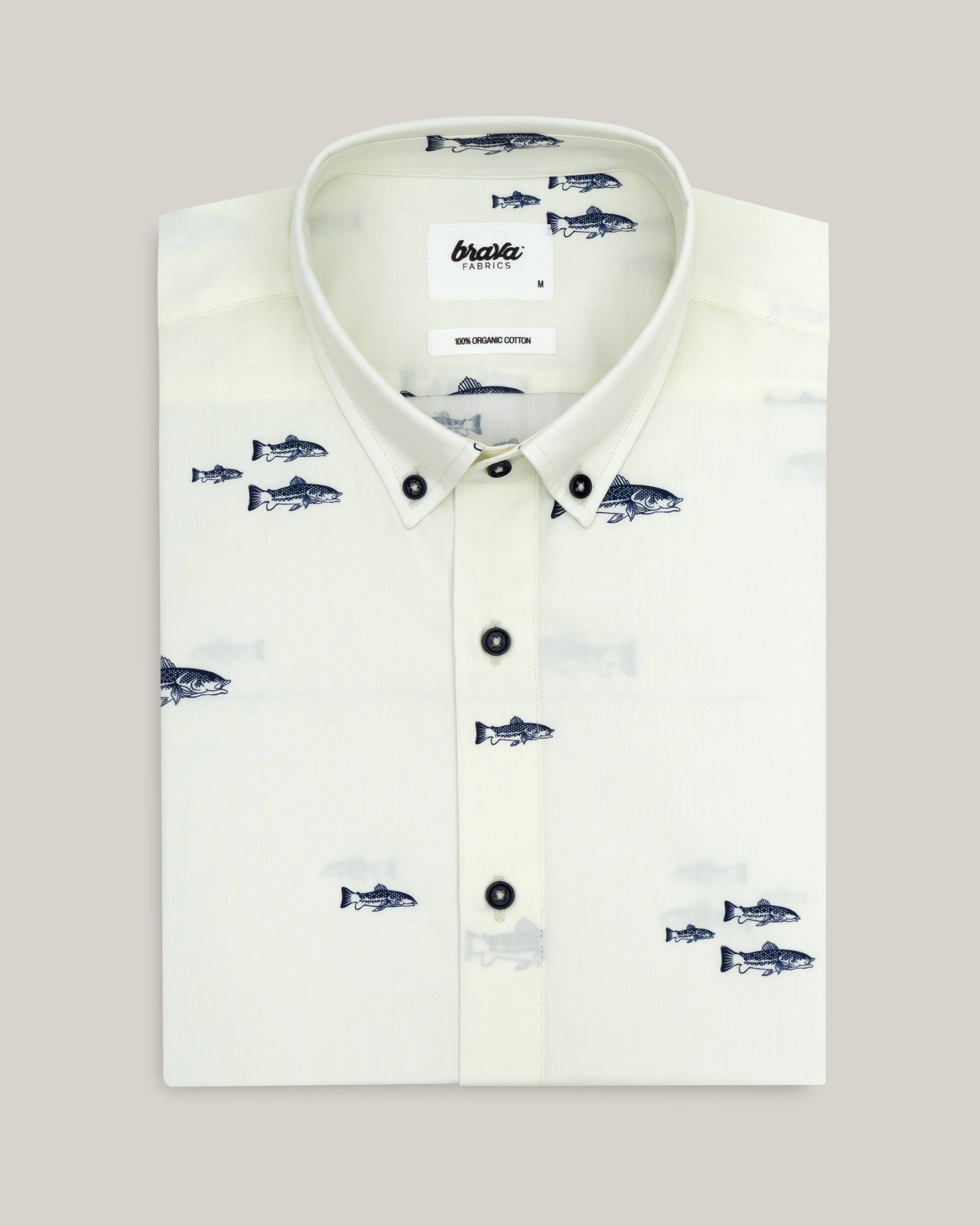 White River Trout Printed shirt made from 100% organic cotton from Brava Fabrics