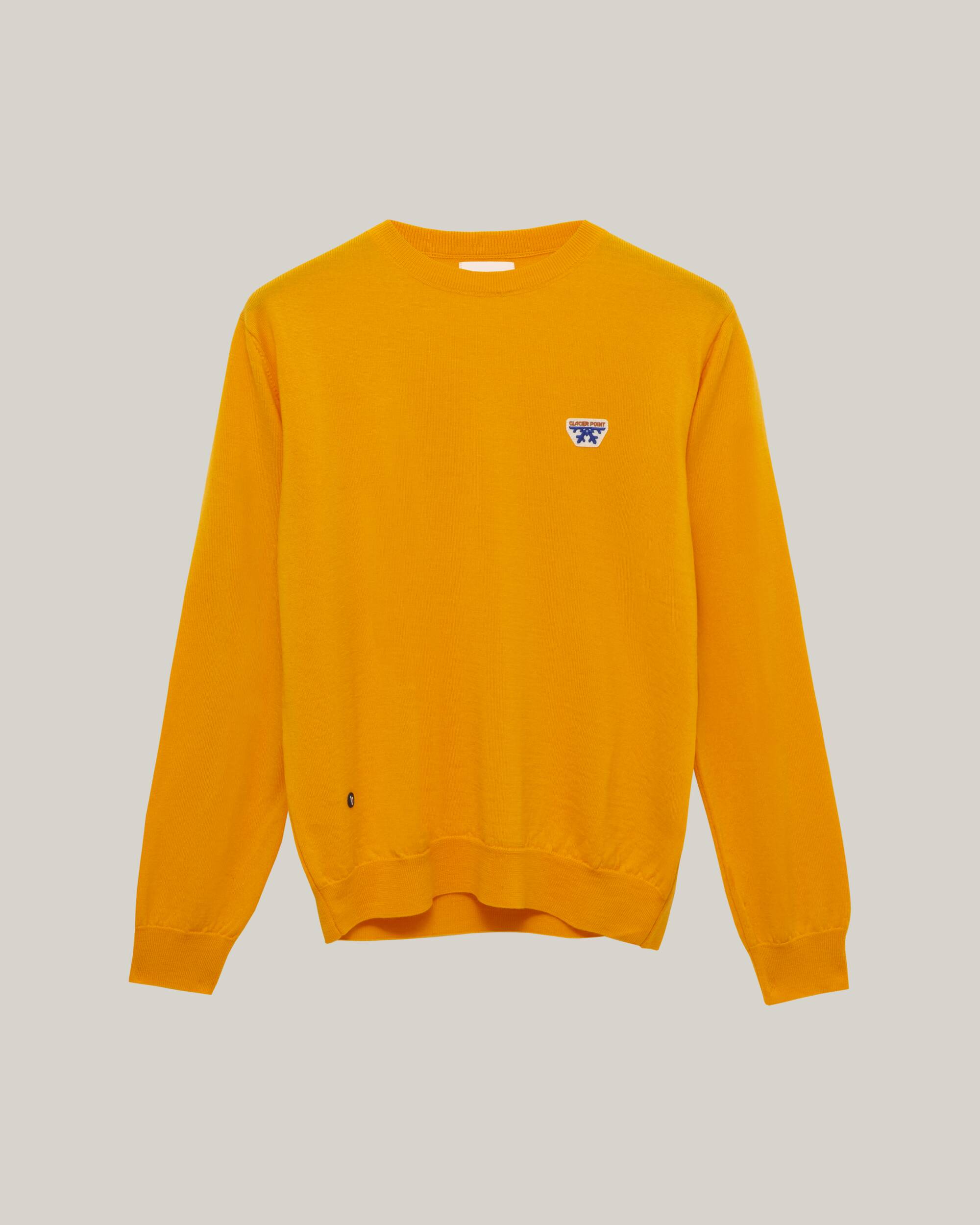 Sweater "Glacier Point" in Saffron - Yellow made from 100% Merino wool by Brava Fabrics