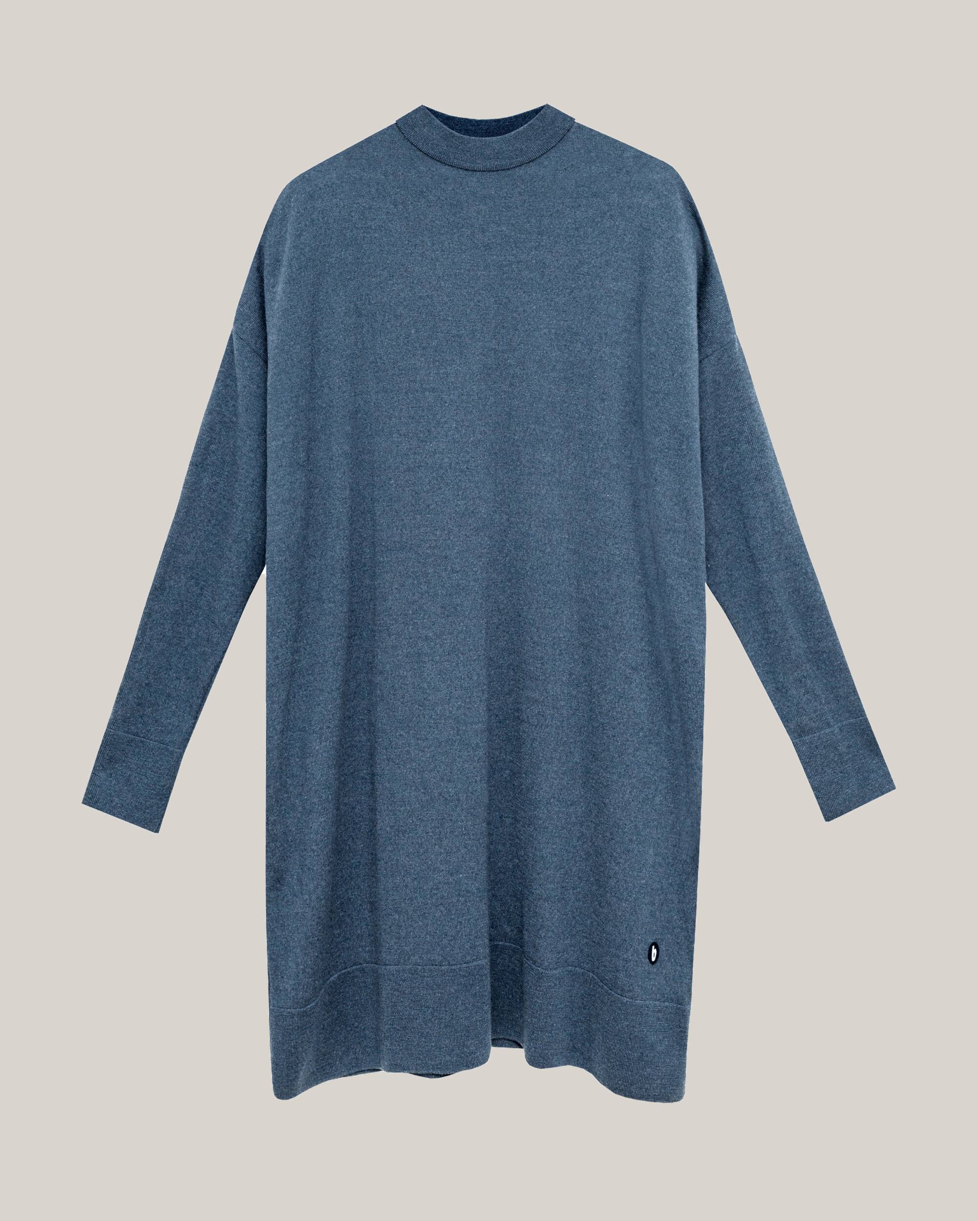 Pull "Winter Day" bleu en laine mérinos 100% biologique de Brava Fabrics